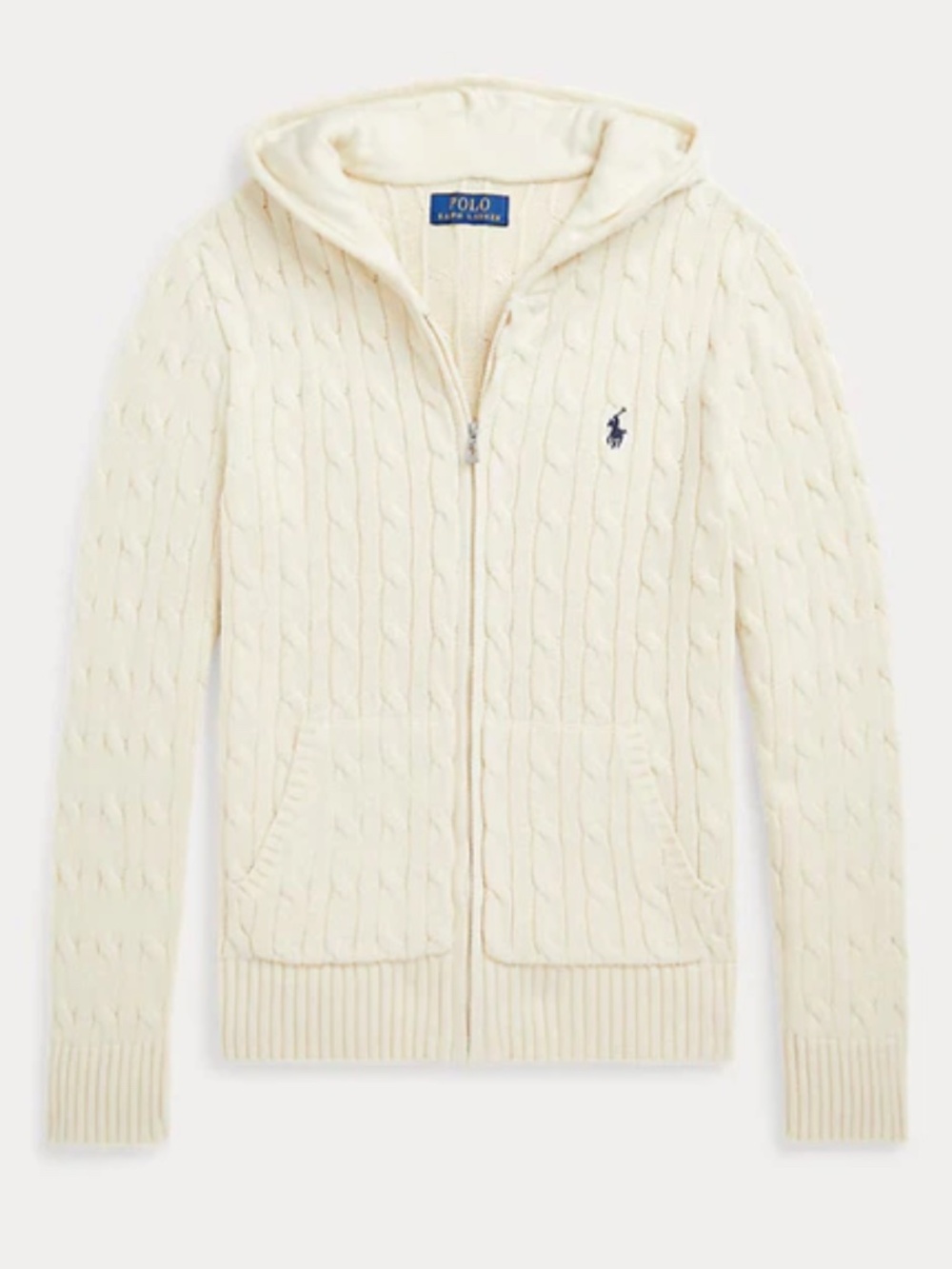 Polo Ralph Lauren Cable-Knit Cotton Full-Zip Hoodie (Size: 3T) NWT
